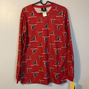NFL Team Apparel Youth Atlanta Falcons Pajama Long Sleeve Team Logo Top size L